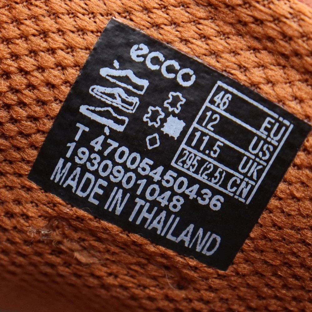 ECCO Soft 7 Mens Street Sneaker Size 12 EU 46 Brown Leather Lace Up Casual Shoes
